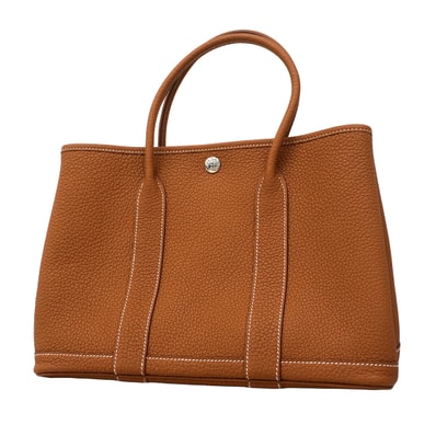 【6fa1539】エルメス トートバッグ ガーデンパーティTPM ネゴンダ ゴールド シルバー金具 U刻印【中古】レディース