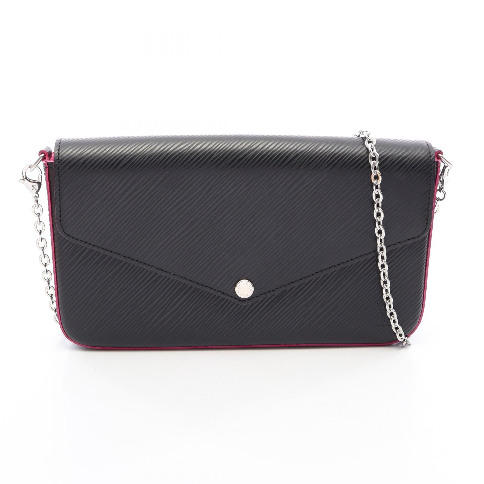 ルイ・ヴィトン LOUIS VUITTON ポシェットフェリシー エピ ノワール ホットピンク ショルダーバッグ バッグ レザー レディース ブラック系 / ピンク系 M64579 【中古】