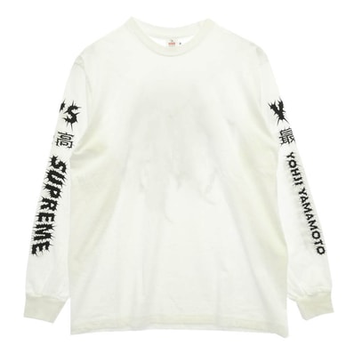 Supreme シュプリーム Y's Yohji Yamamoto ワイズ ヨウジヤマモト 25AW x Y's by Yohji Yamamoto ワイズバイヨウジヤマモト L/S Tee ロングスリーブ 長袖 シャツ カットソー ホワイト系 L【中古】