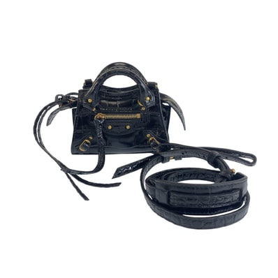 BALENCIAGA Women's Neo Classic Super Nano Top Handle Bag "Black"