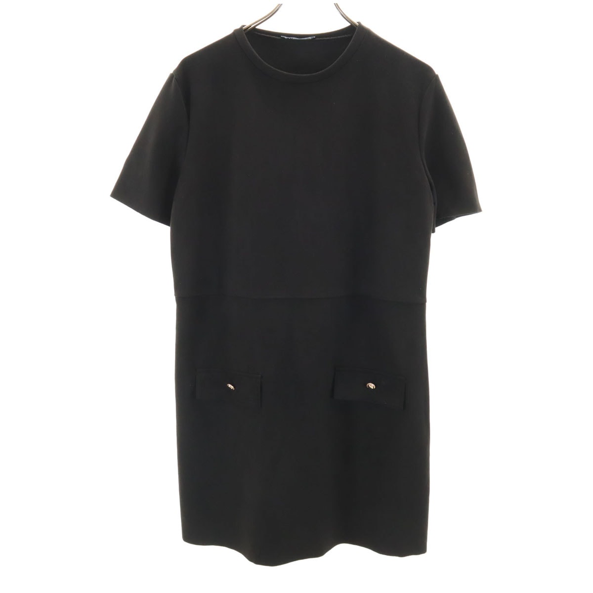 ZARA ザラ 半袖 フェイクスエード ミニワンピース M 黒
