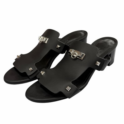 良品 エルメス サンダル ブラック レディース 36 241150Z