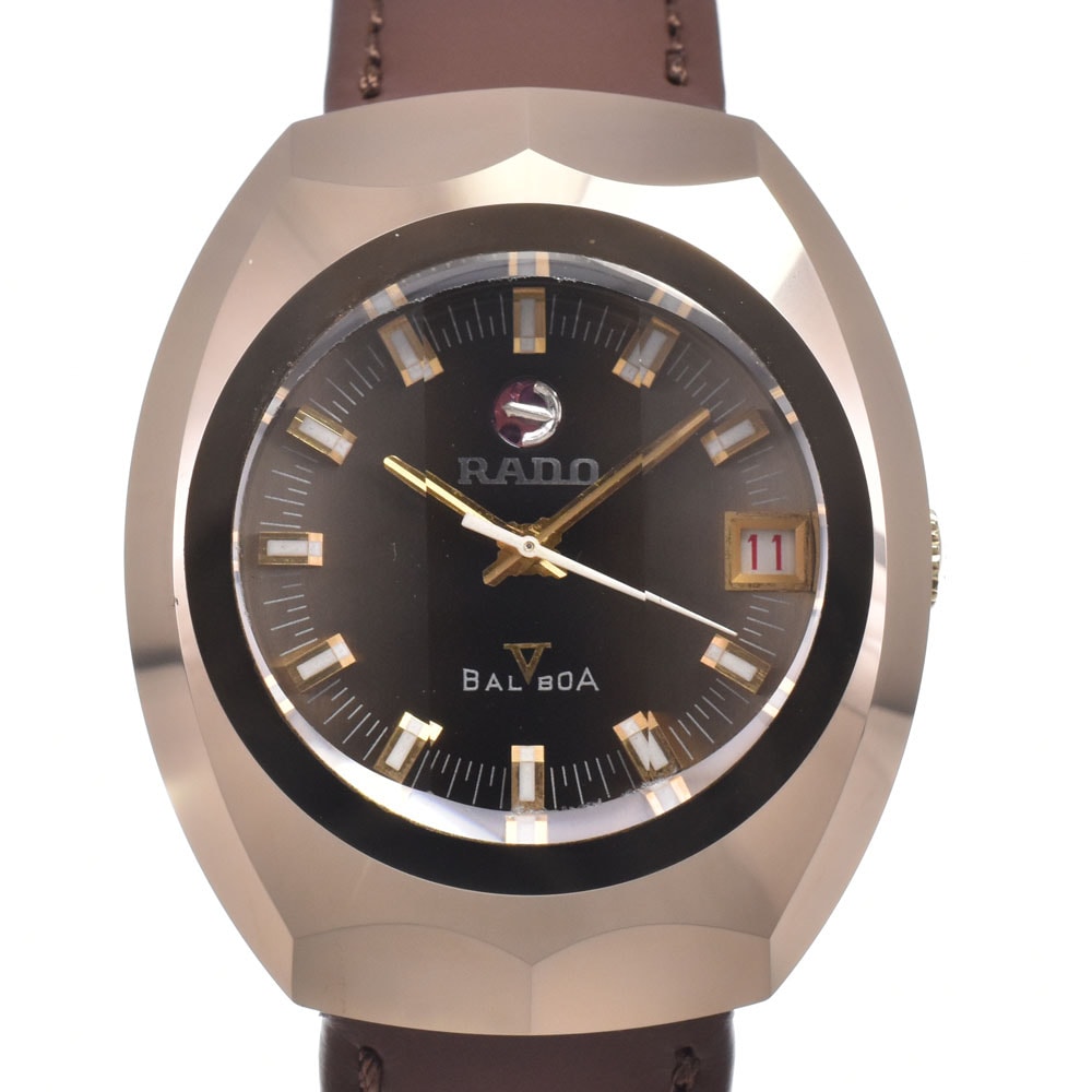 ラドー RADO バルボア 超硬ケース ブラウン系 自動巻き メンズ 腕時計 M#150812