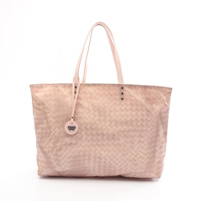 ボッテガヴェネタ BOTTEGA VENETA イントレッチオリュージョン トートバッグ バッグ ナイロン レザー レディース ピンク系 【中古】