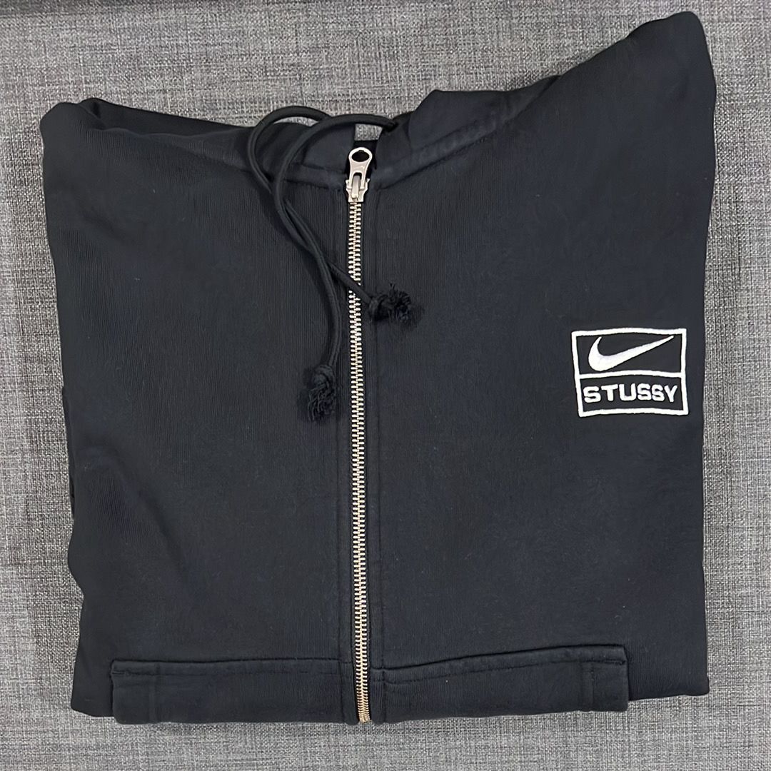 Stussy x Nike Stone Washed Fleece Zip Hoodie "Black" (US Size) FJ9175-010