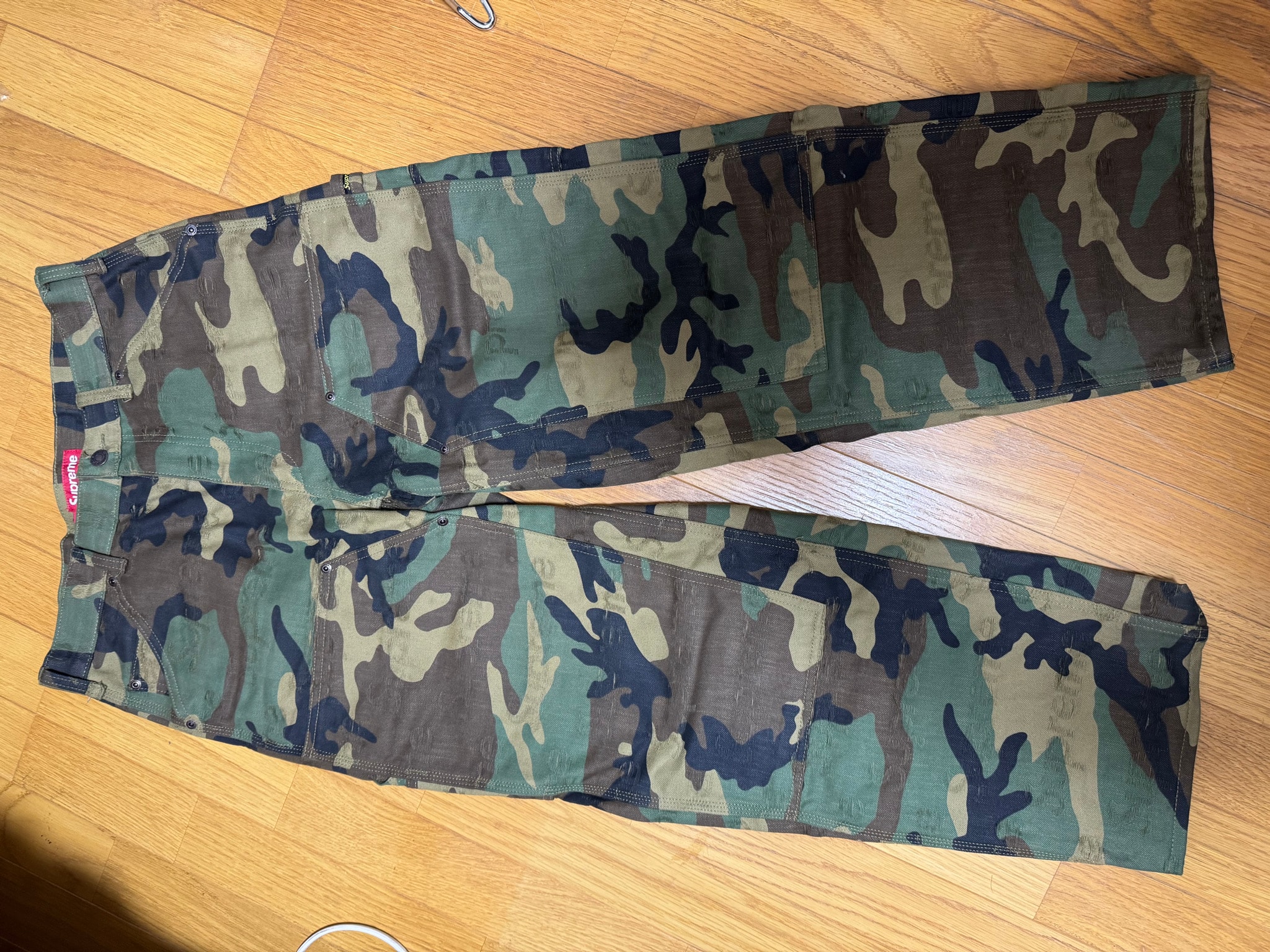 Supreme Jacquard Logos Double Knee Denim Painter Jean "Woodland Camo"