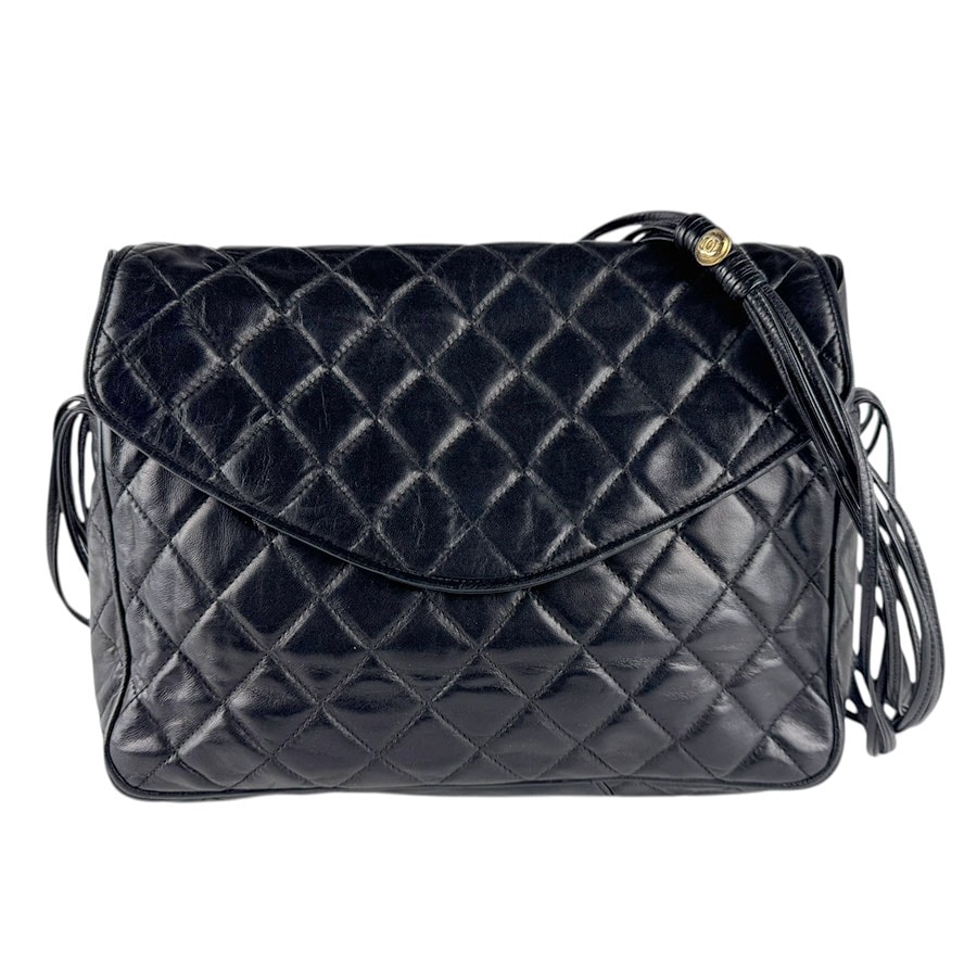 やや傷や汚れあり】シャネル CHANEL ショルダーバッグ レザー ブラック