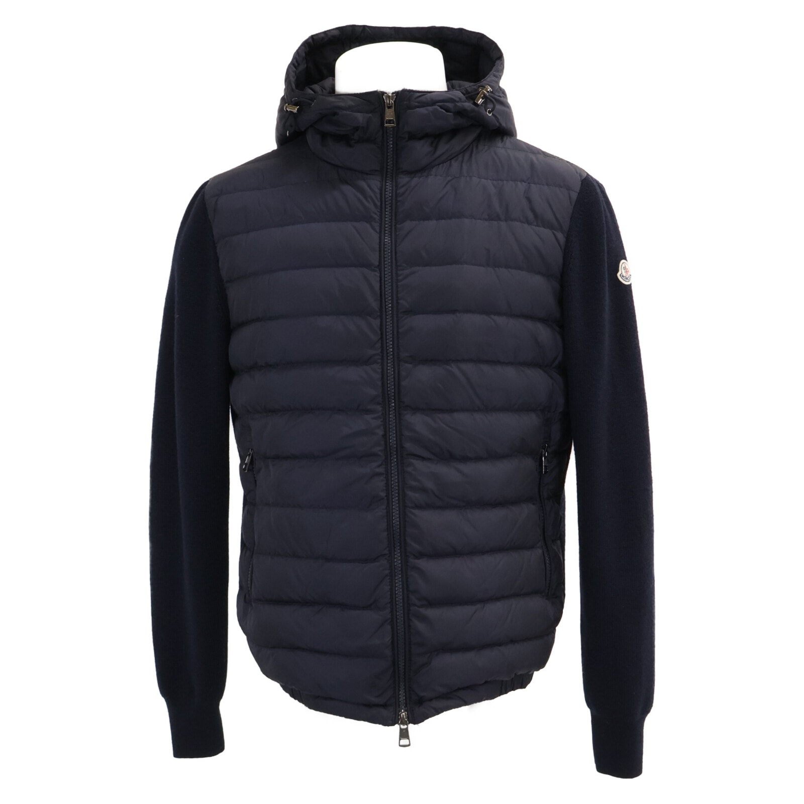 モンクレール B20919413000 MAGLIONE TRICOT CARDIGAN ニット/ナイロン切替 フーディダウンジャケット M