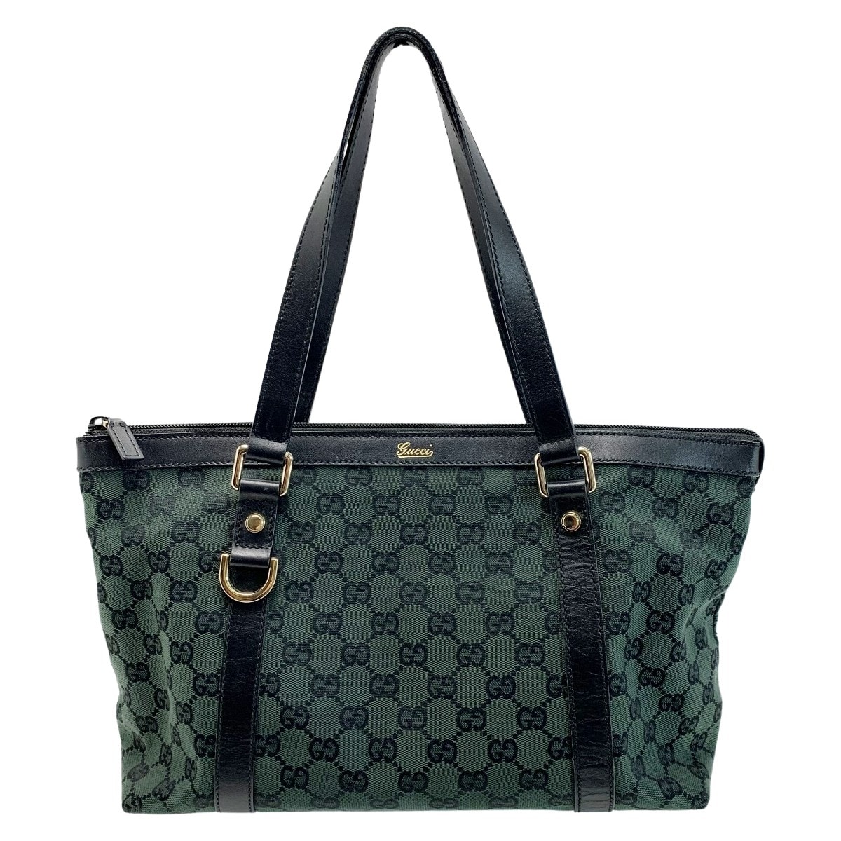 ☆☆GUCCI グッチ ハンドバッグ キャンバス 272399 ダークグリーン ゴールド金具 レディース
