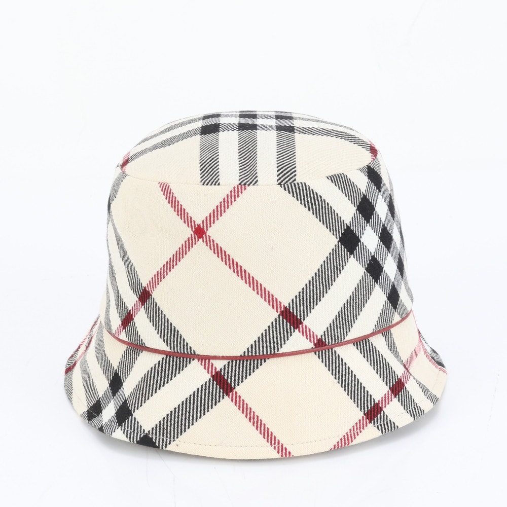 ■美品 バーバリー ノバ チェックバケット バケハ 帽子 ベージュハット