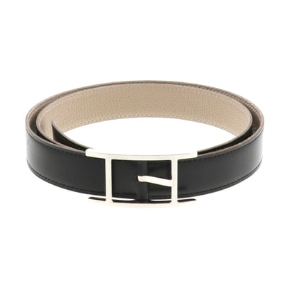 HERMES エルメス リバーシブル アピ ベルト 90cm ボックスカーフ トリヨンクレマンス レザー ブラック エトゥープ □K刻印 メンズ【中古】