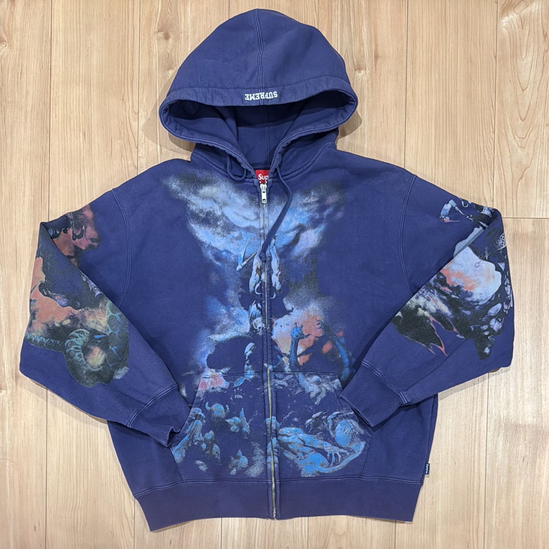 Supreme x Frank Frazetta Zip Up Hooded Sweatshirt "Navy"