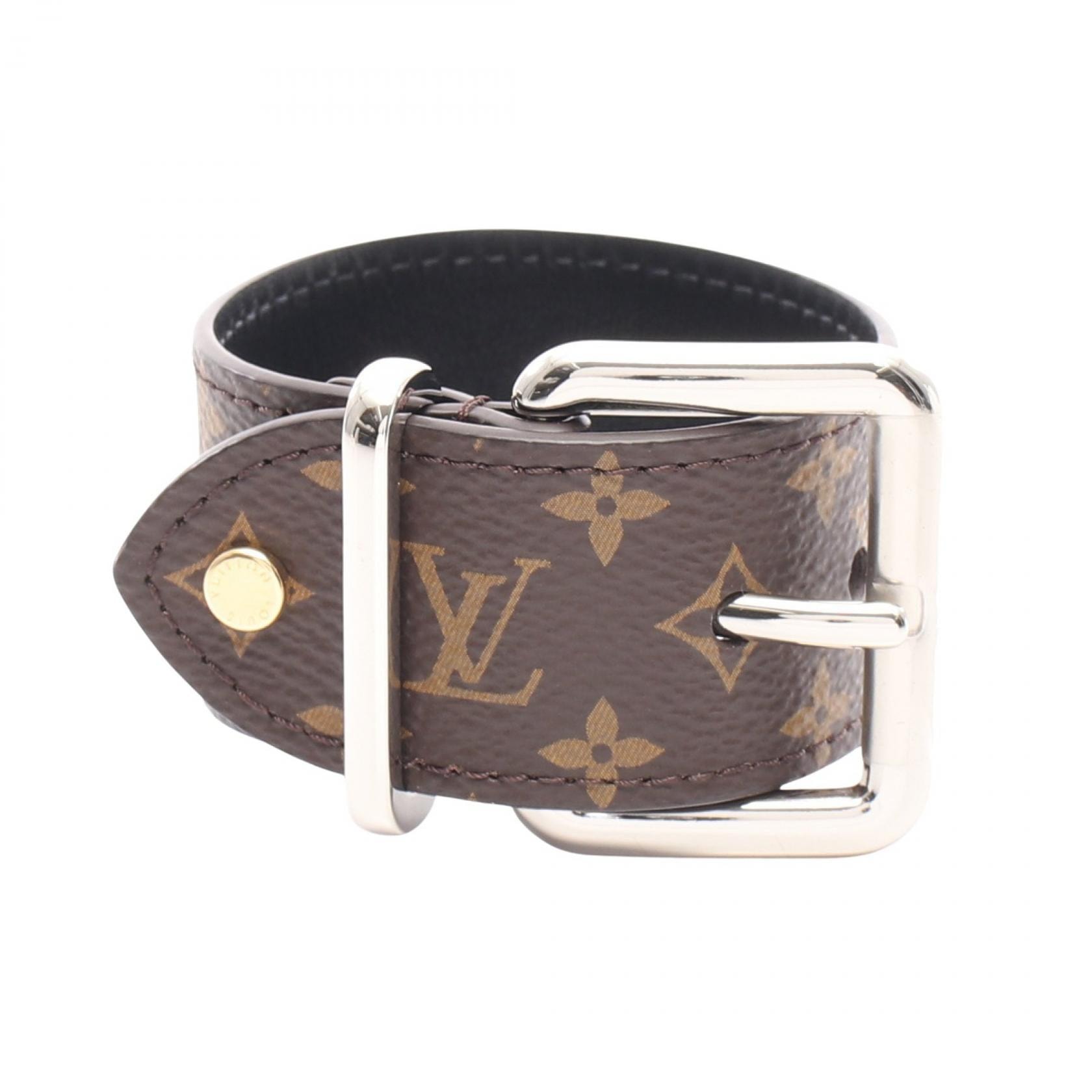 ルイ・ヴィトン LOUIS VUITTON カフ LV エンブレム バングル アクセサリー メタル PVC モノグラム レディース ブラウン系 M4356F 【中古】