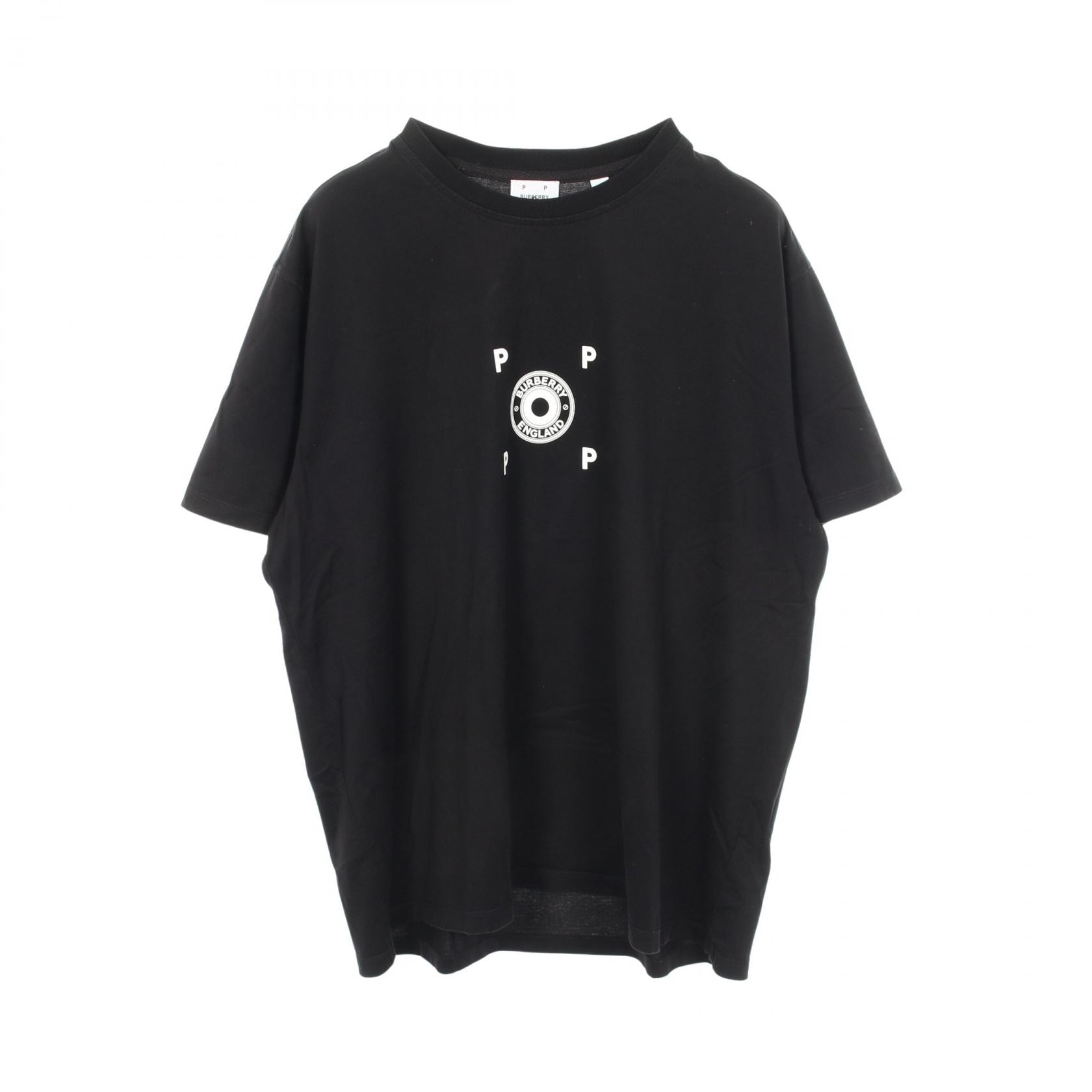 バーバリー BURBERRY BURBERRY × Pop Trading Company ロゴグラフィック 半袖Tシャツ 衣料品 トップス コットン メンズ ブラック系 8057718 【中古】