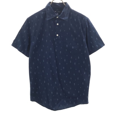 GAP ギャップ 半袖 ハーフボタン シャツ S ネイビー