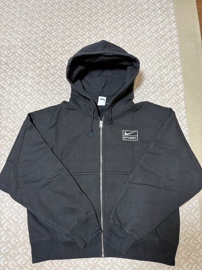 Stussy x Nike Stone Washed Fleece Zip Hoodie "Black" (US Size) FJ9175-010