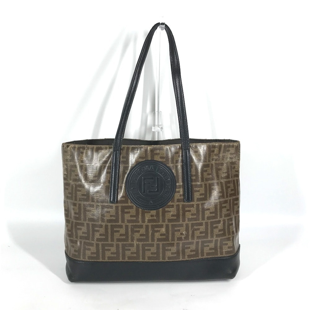 フェンディ FENDI ズッカ 8BH348 カバン ショルダーバッグ 肩掛け トートバッグ PVC ブラウン