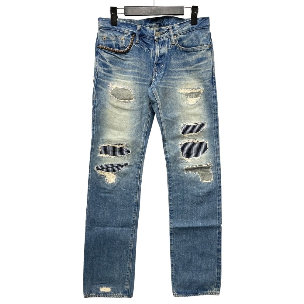 HYSTERIC GLAMOUR ヒステリックグラマー SP加工WR ヒッコリー 加工 デニムパンツ 53392