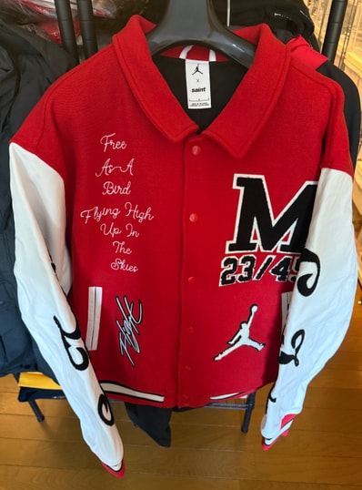 Nike Jordan x SAINT Mxxxxxx M J SM Varsity Jacket "Red/White"