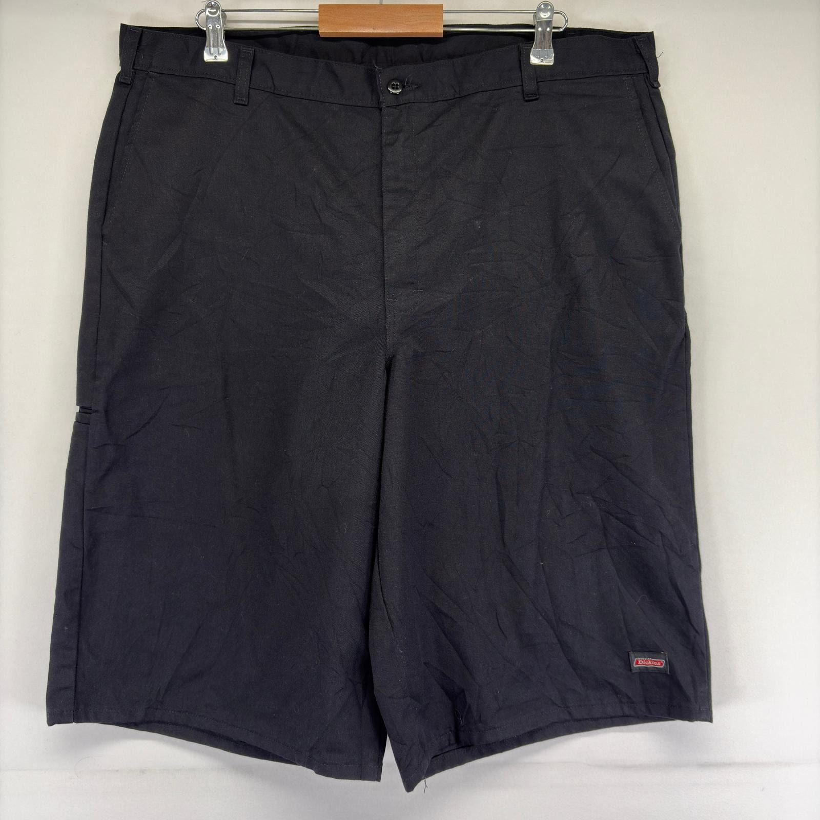 古着 ディッキーズ Dickies パンツ ワーク ワンポイントロゴ ジップ ハーフパンツ ショート w42 ブラック系 メンズ