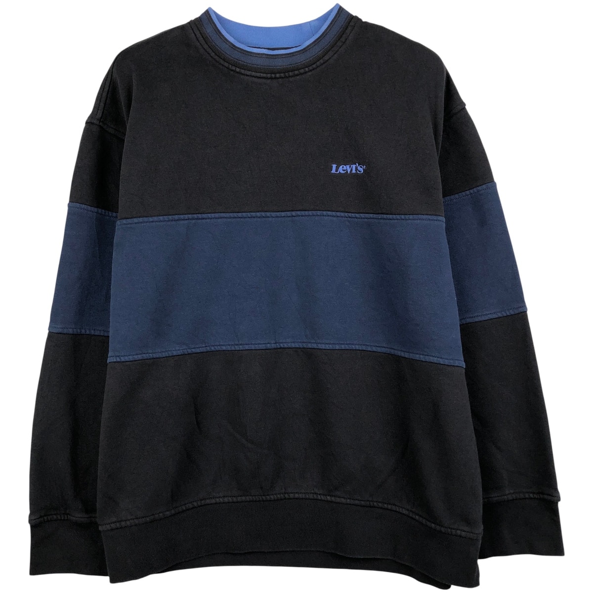 古着 リーバイス Levi's RELAXED ツートン ワンポイントロゴスウェットシャツ トレーナー メンズL相当/eaa597489