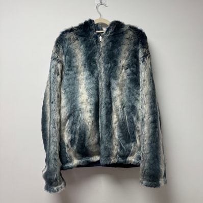 Supreme Faux Fur Reversible Hooded Jacket "Blue"