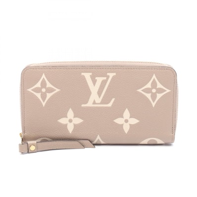 ルイ・ヴィトン LOUIS VUITTON ジッピーウォレット バイカラー ラウンド長財布 財布 レザー モノグラム・アンプラント トゥルトレールクレーム レディース ベージュ系 / アイボリー系 M69794 【中古】