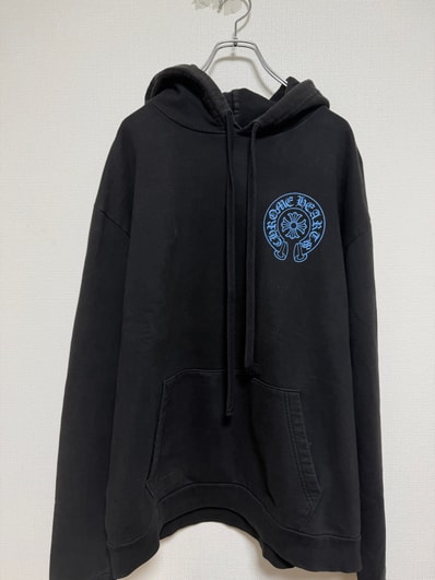 Chrome Hearts Horseshoe Logo Pullover Hoodie "Black/Blue"