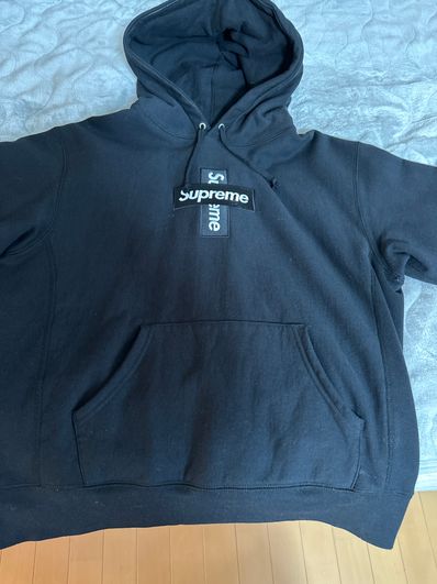 Supreme Cross Box Logo Hooded Sweatshirt "Black"