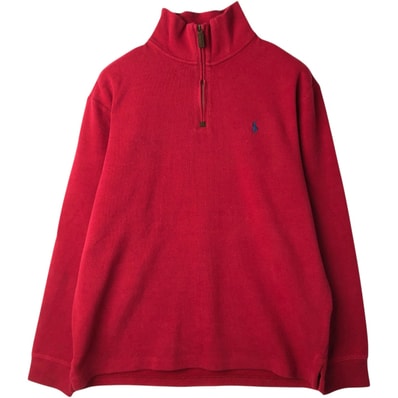 古着 ラルフローレン Ralph Lauren POLO RALPH LAUREN リブ編み ハーフジップスウェットシャツ トレーナー メンズL相当/eaa629574