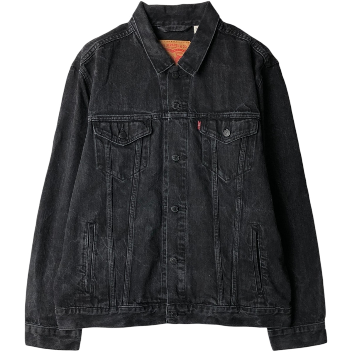 古着 リーバイス Levi's ブラック デニムジャケット Gジャン メンズXL相当/eaa654864