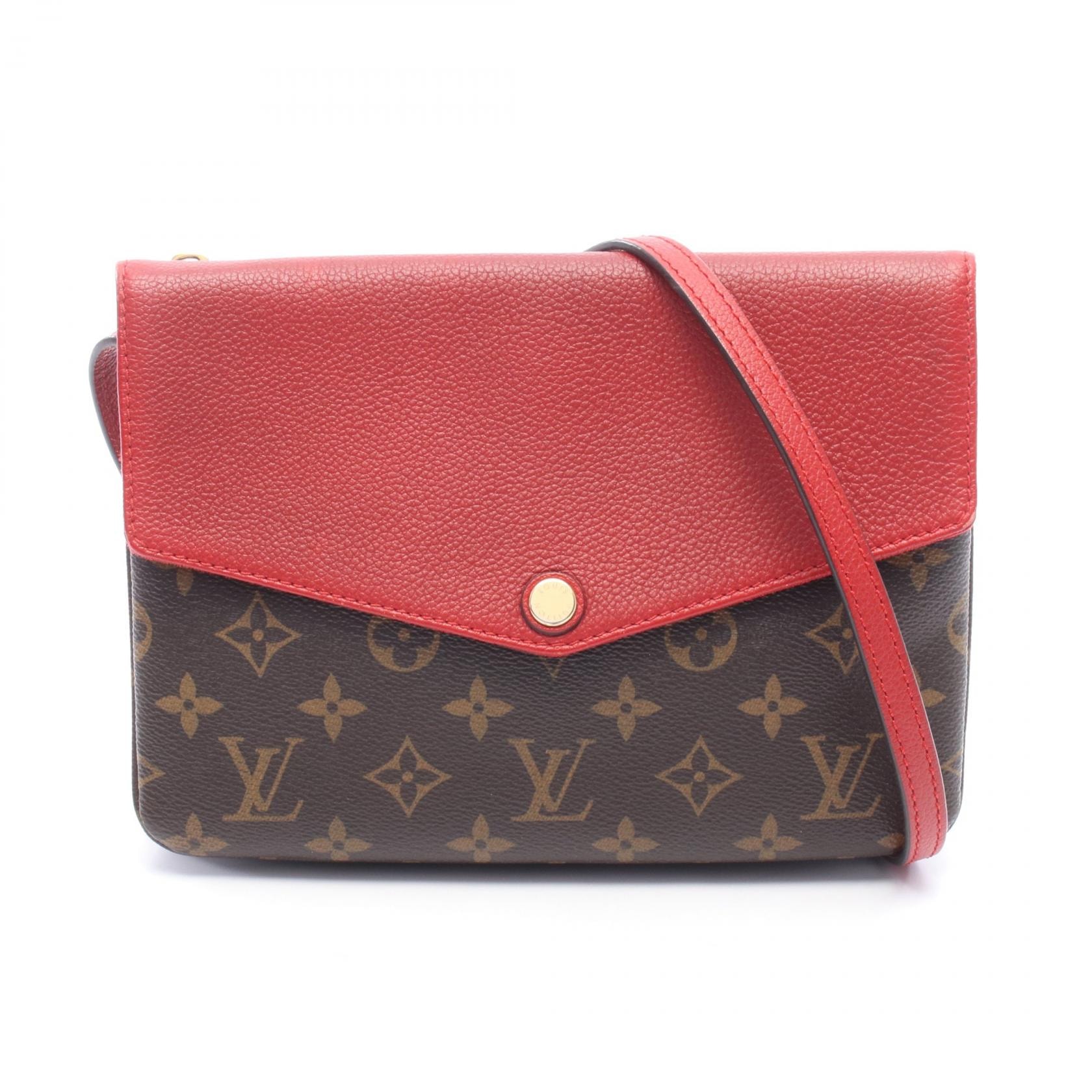 ルイ・ヴィトン LOUIS VUITTON トワイス モノグラム スリーズ ショルダーバッグ バッグ PVCコーティングキャンバス レザー モノグラム スリーズ レディース ブラウン系 / レッド系 M50184 【中古】