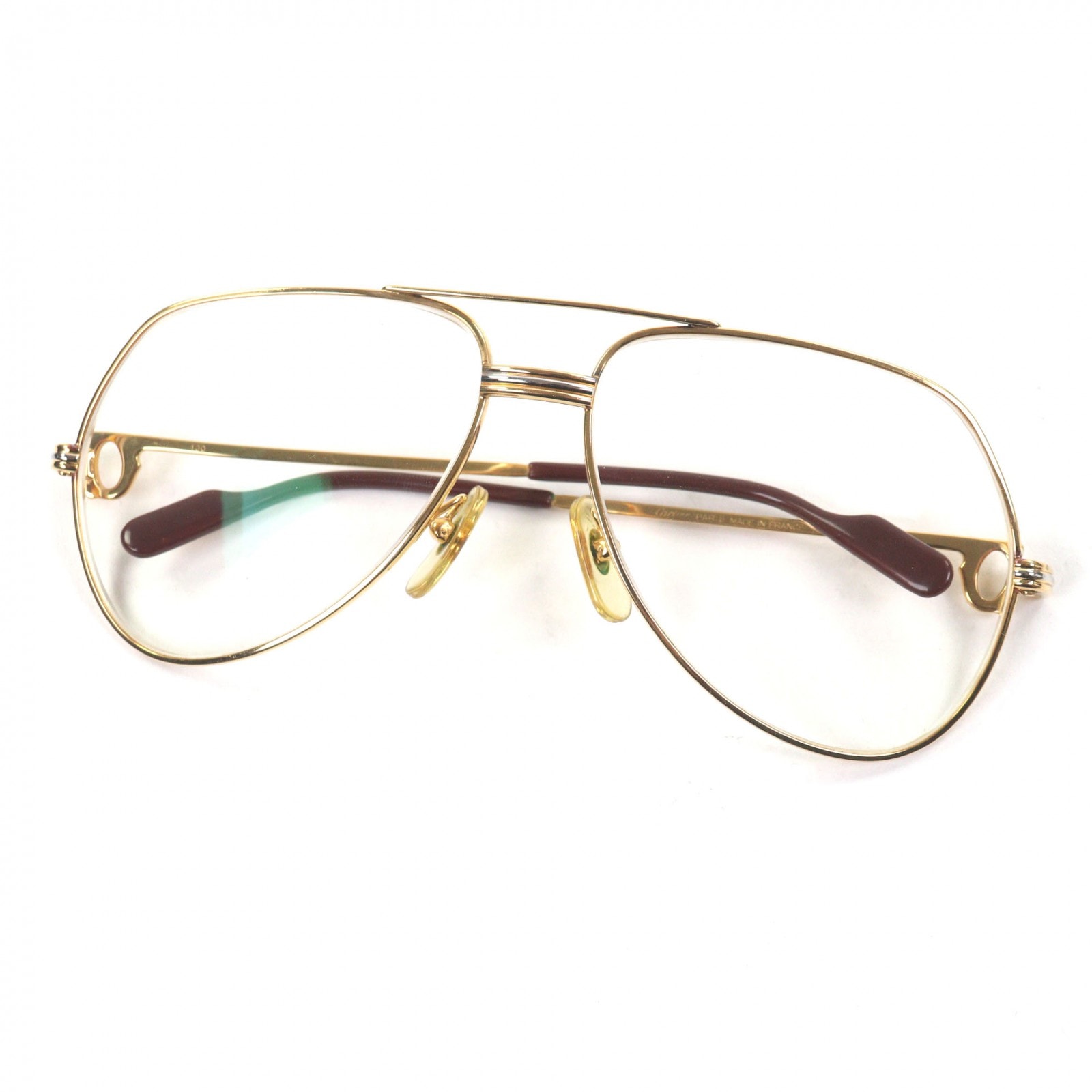 美品 カルティエ メガネ トリニティ ゴールド メンズ 59□14 130