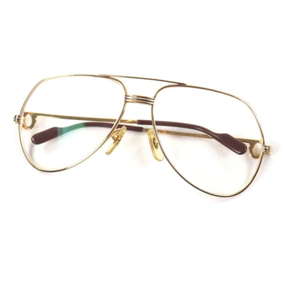 美品 カルティエ メガネ トリニティ ゴールド メンズ 59□14 130