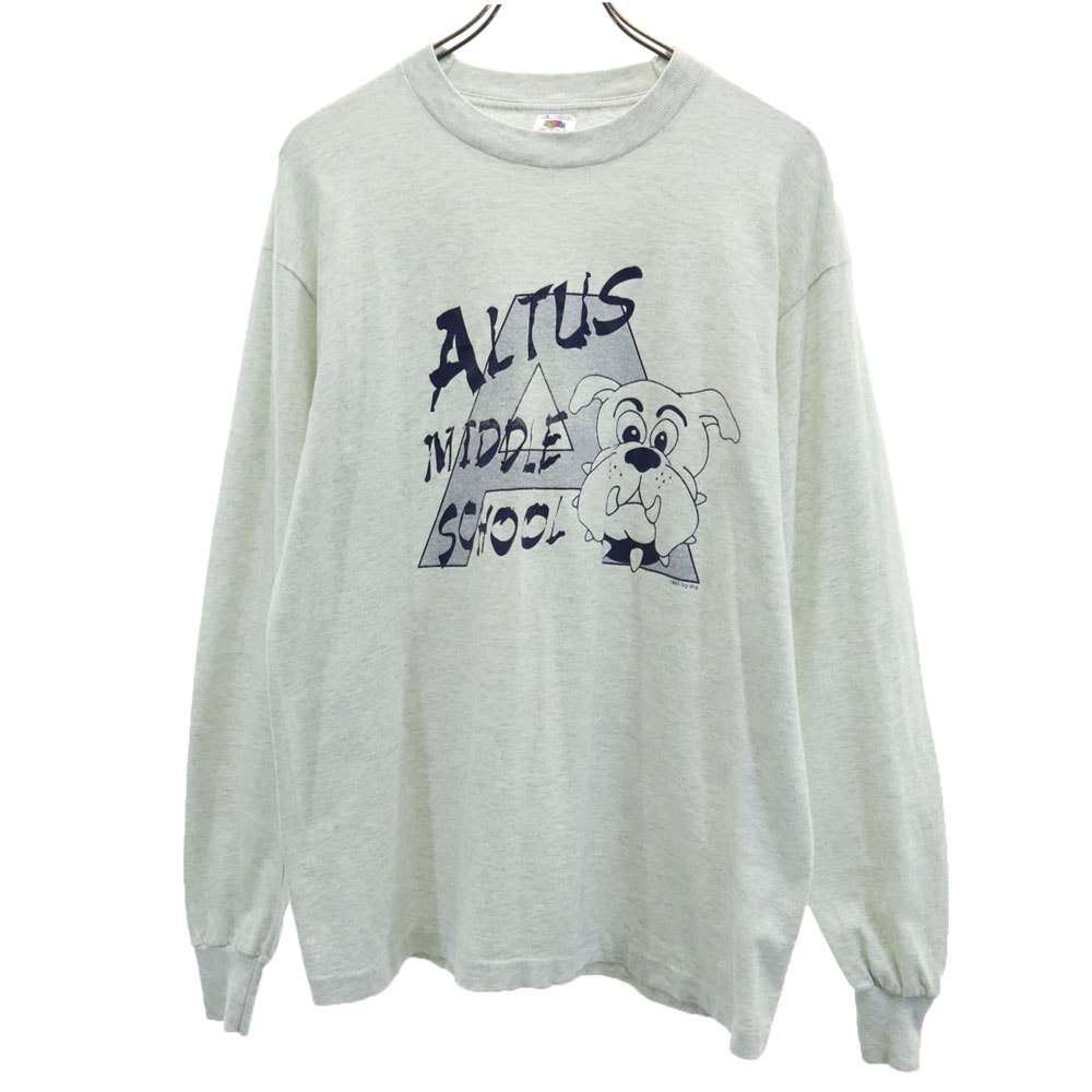 FRUIT OF THE LOOM フルーツオブザルーム 90s USA製オールド 長袖 Tシャツ L グレー ロンT