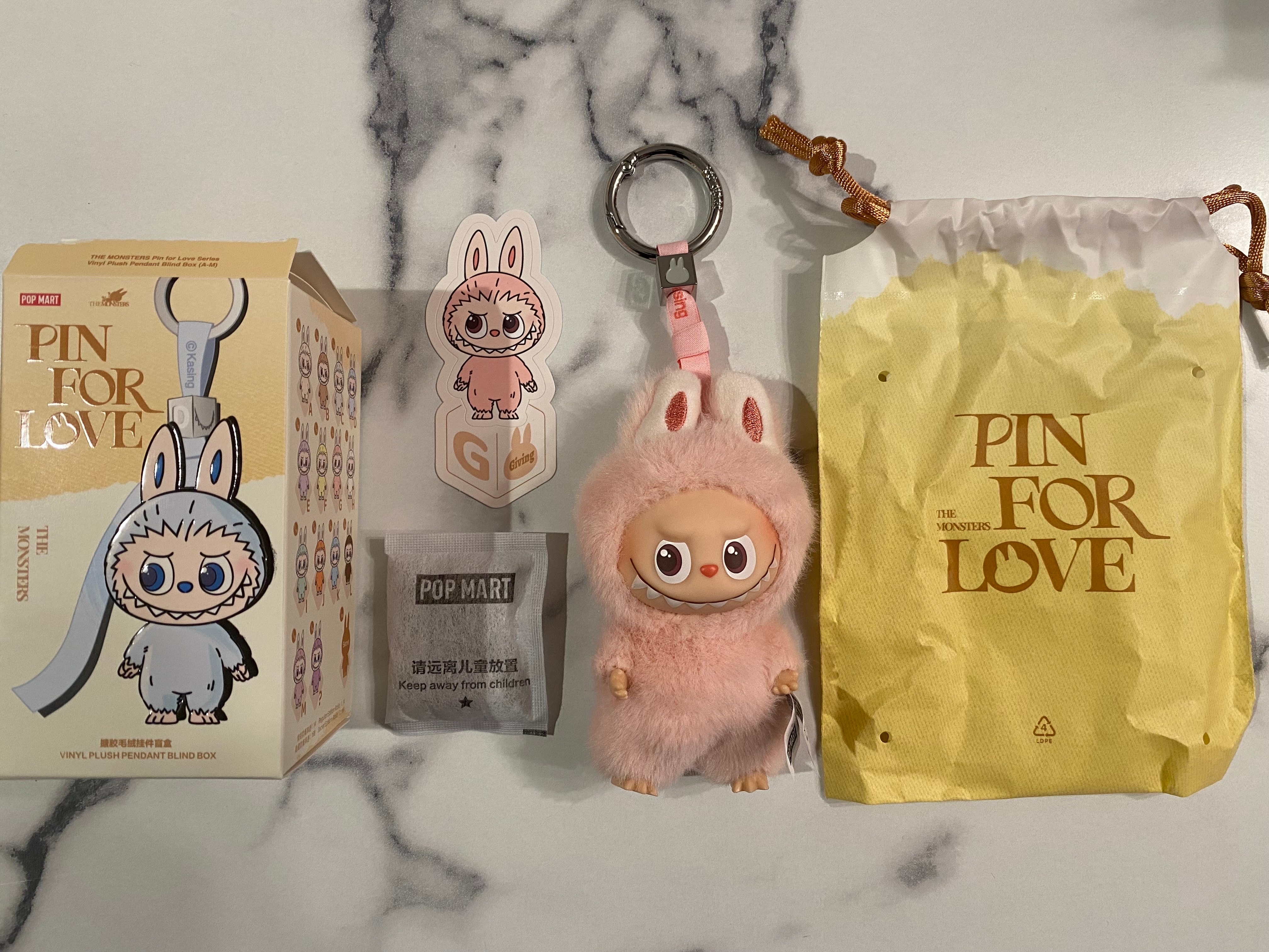 POP MART THE MONSTERS (LABUBU) Pin for Love Series-Vinyl Plush Pendant (A-M) G