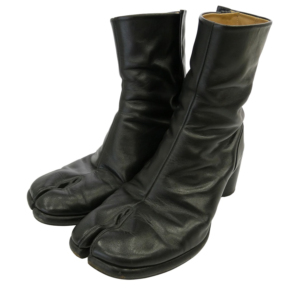 MAISON MARGIELA メゾンマルジェラ S57WU0132 Tabi 足袋 タビ レザー ヒール ブーツ ブラック系 41【中古】
