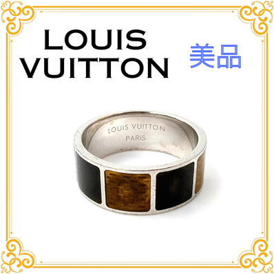 ■美品■ LOUIS VUITTON ルイヴィトン バーグ ダミエ シルバー リング 指輪 925 17号 アクセサリー メンズ レディース ユニセックス