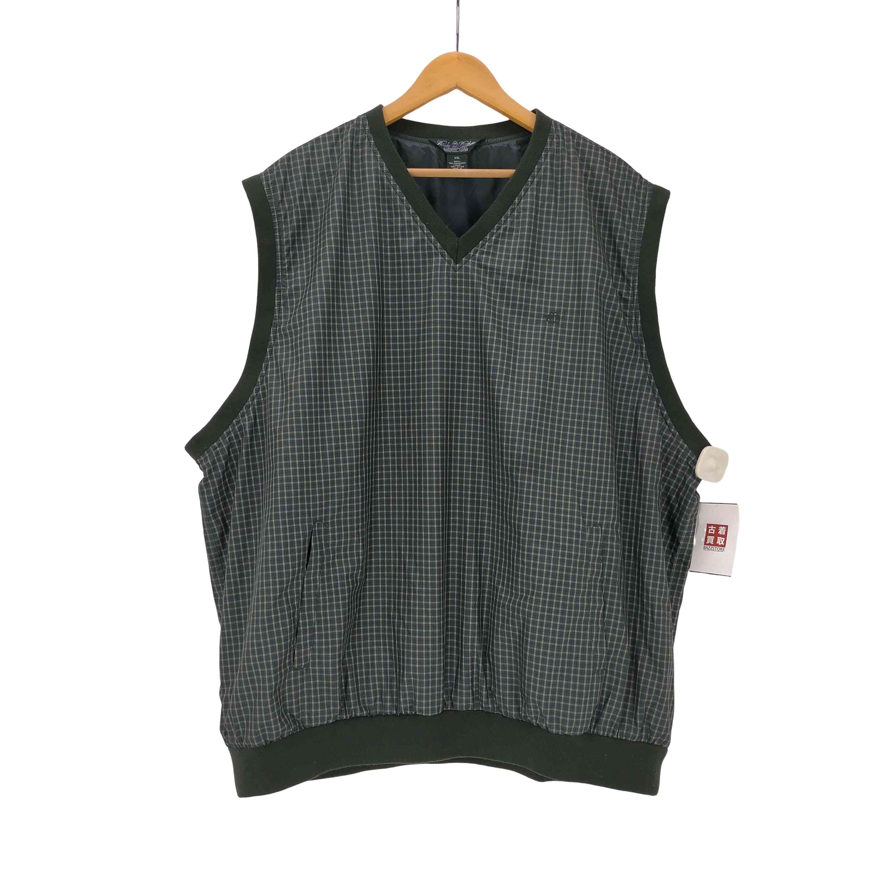 COUNTRY CLUB ロゴ 刺繍 格子チェック ポリ ベスト【1142294754180】