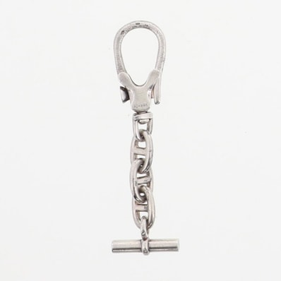 【値下げ】HERMES エルメス シェーヌダンクル キーリング キーリング シルバー【中古】