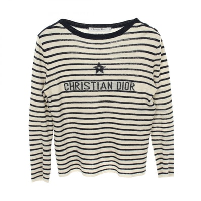 ディオール Dior DIORIVIERA ニット 衣料品 トップス ファブリック カシミヤ レディース ホワイト系 / ネイビー系 244S97AM733 【中古】