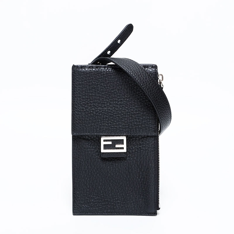 フェンディ FENDI レザー マンマ バケット フォンケース ショルダーバッグ【中古】