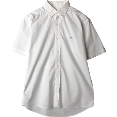 古着 ラコステ LACOSTE SLIM FIT 半袖 ボタンダウンシャツ メンズL相当/eaa649029