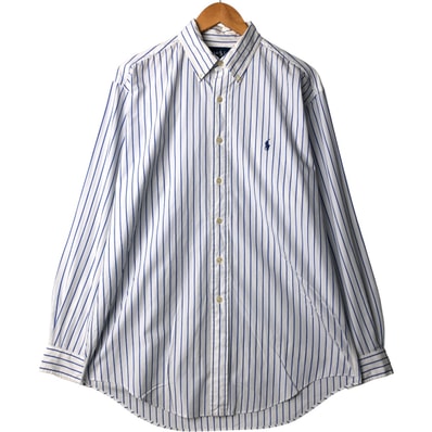古着 ラルフローレン Ralph Lauren YARMOUTH 長袖 ボタンダウンストライプシャツ メンズL相当/eaa584216