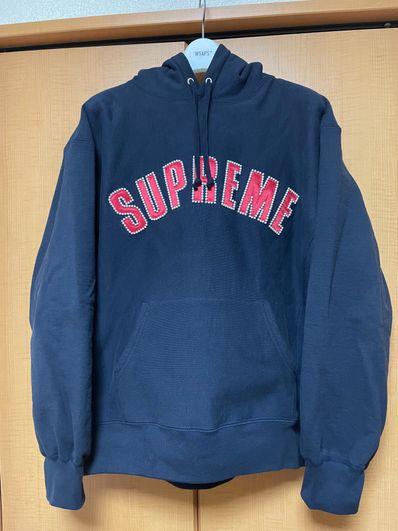 Supreme Pearl Logo Hooded Sweatshirt "Navy"
