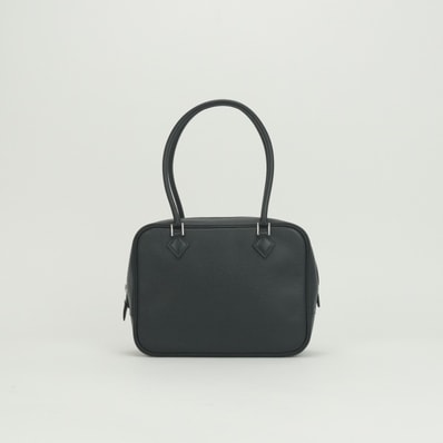 エルメス HERMES プリュム20 プリュム 20 プリュムミニ バッグ トートバッグ エプソン ノワール Noir ブラック Black 黒 シルバー金具 ハンドバッグ ヴォーエプソン