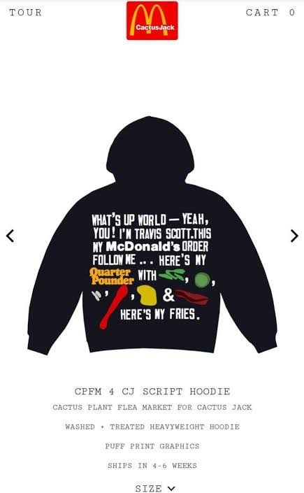 Travis Scott Cactus Jack x CPFM 4 CJ Script Hoodie "Black"