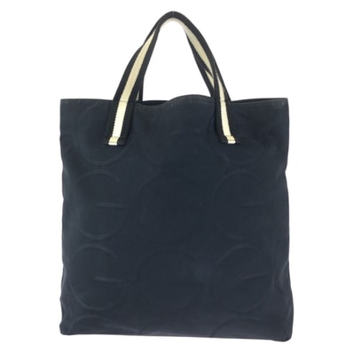 GUCCI グッチ Gロゴ ブラック ホワイト キャンバス トートバッグ ハンドバッグ 604502 【中古】
