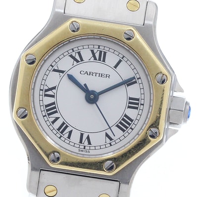 カルティエ サントスオクタゴンSM YGコンビ レディース 【中古】