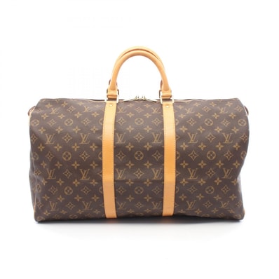 ルイ・ヴィトン LOUIS VUITTON キーポル50 モノグラム ボストンバッグ バッグ PVCコーティングキャンバス レザー メンズ レディース ブラウン系 M41426 【中古】